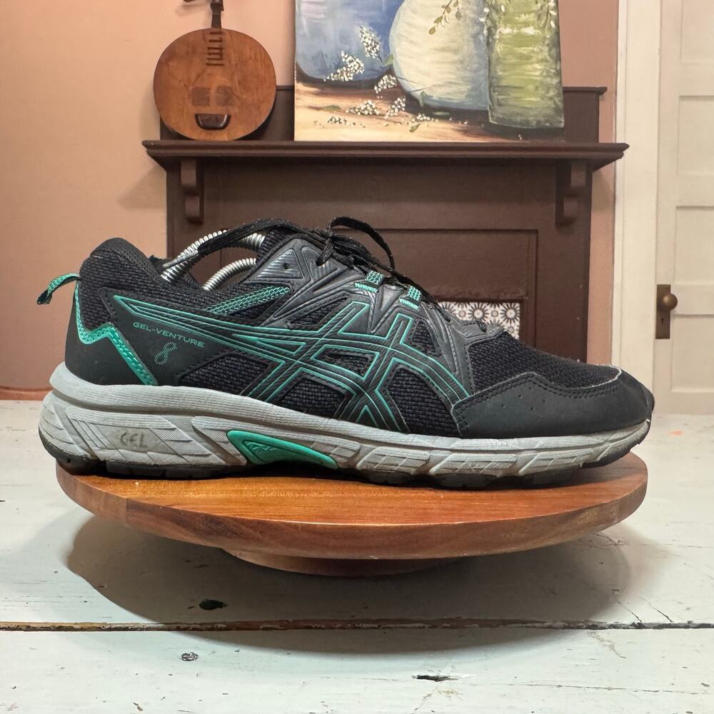 Asics Gel Venture 8 Womens Size 12 Black Sneaker Shoes
